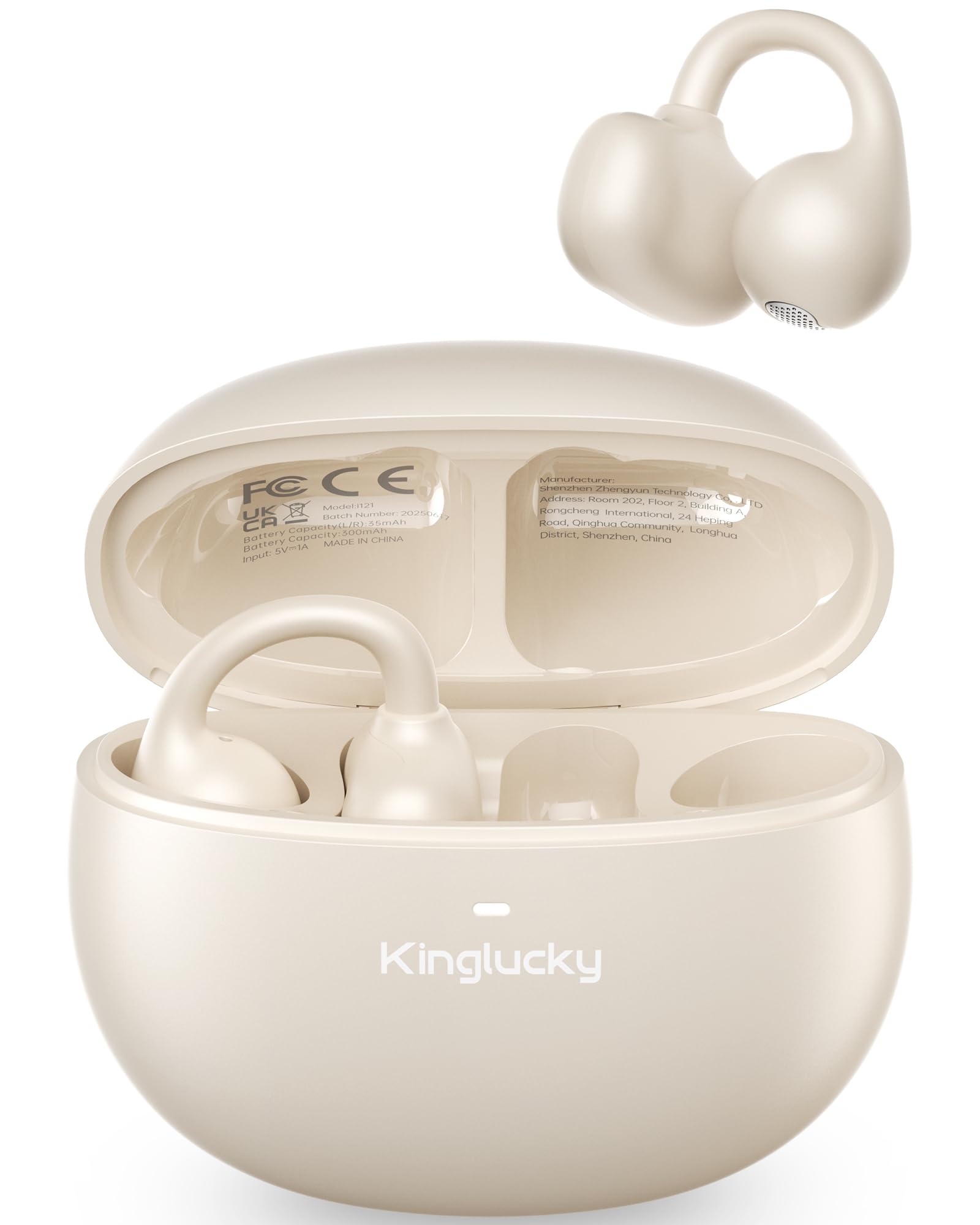 Kinglucky Upgraded Clip-On Earbuds, Open Ear Headphones for Small Ears