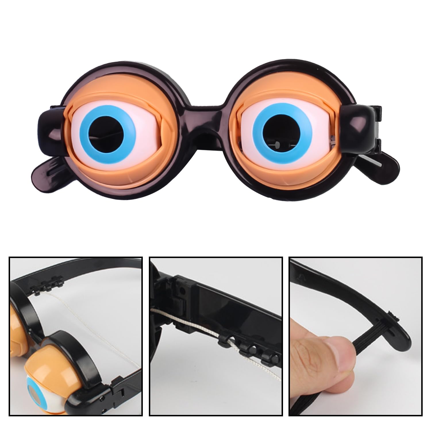 RmKbe Funny Glasses Big Eyes Glasses Plastic Prank Eyeglass Shake-Eye Party Glasses Joke Glasses for Halloween Adults Kids Party Favors - Image 3