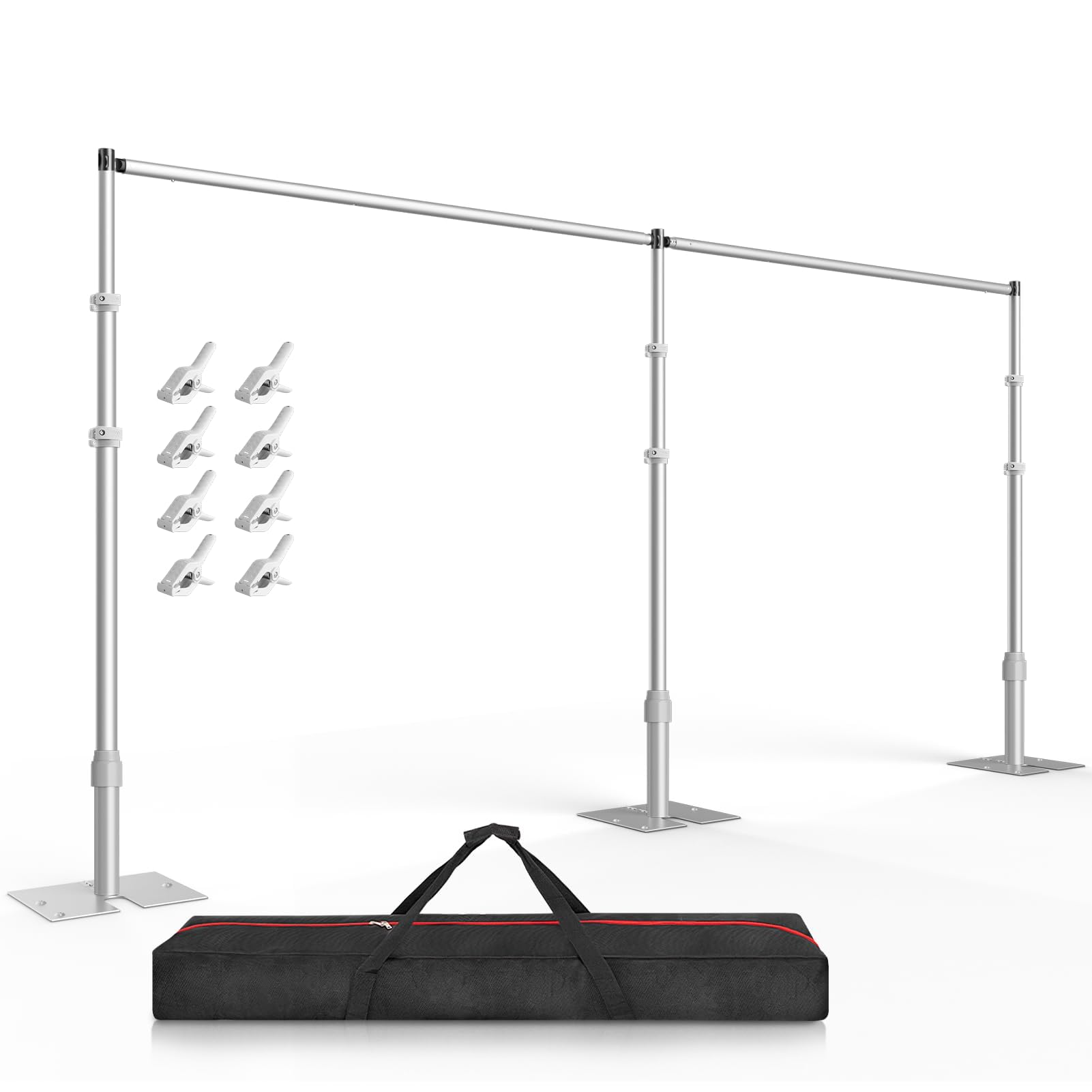 Condition photo showing New/Like New for emart backdrop stand heavy duty 10x20ft adjustable pipe and drape stand kit | photography backdrop stand for wedding birthday party banquet decorations with adjustable pipe and drape photo