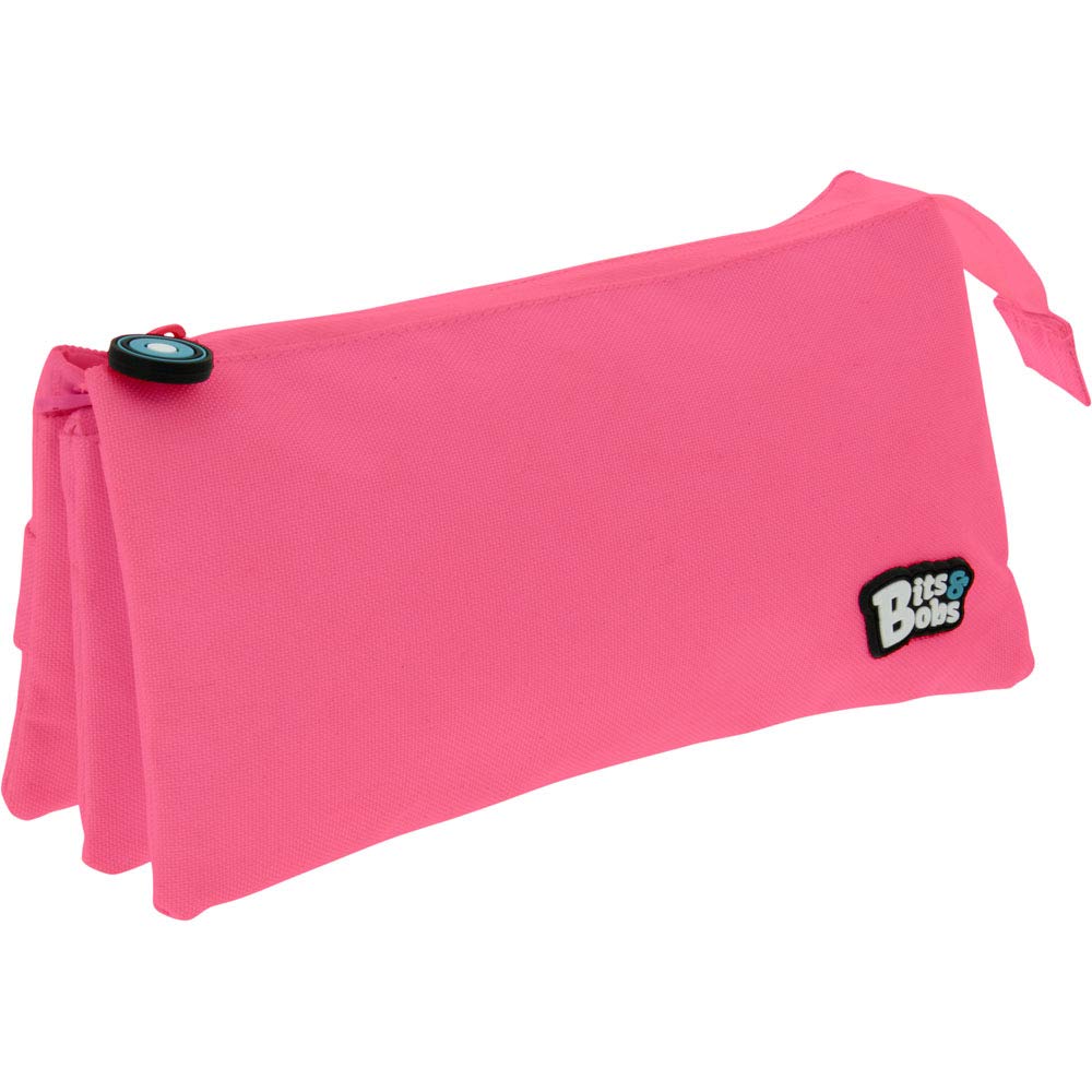 Grafoplás 37545454. Estuche Tres Compartimentos, Color Rosa, 23,5x12x14cm, bits & Bobs