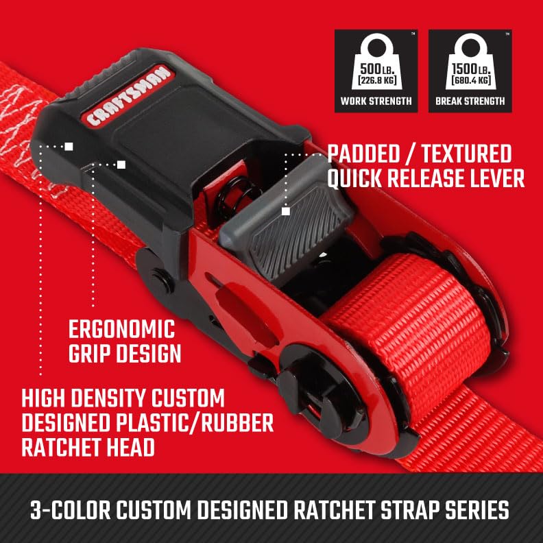 Sangles d'arrimage CRAFTSMAN CMXAZBS15006 de qualité supérieure 2,5 cm - 5