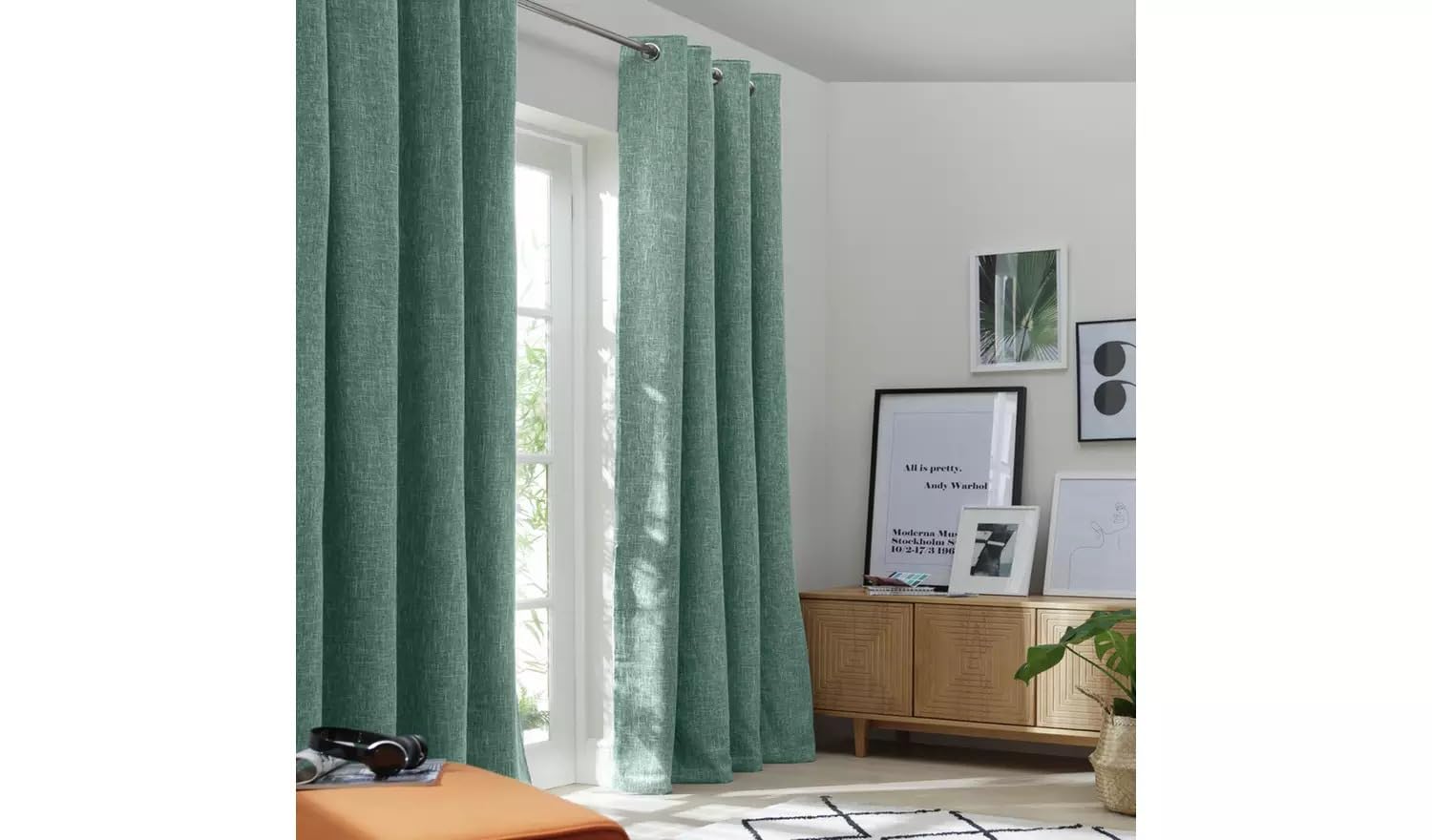 SEGOY Blackout Eyelet Curtains - Forest Green - 117x137cm