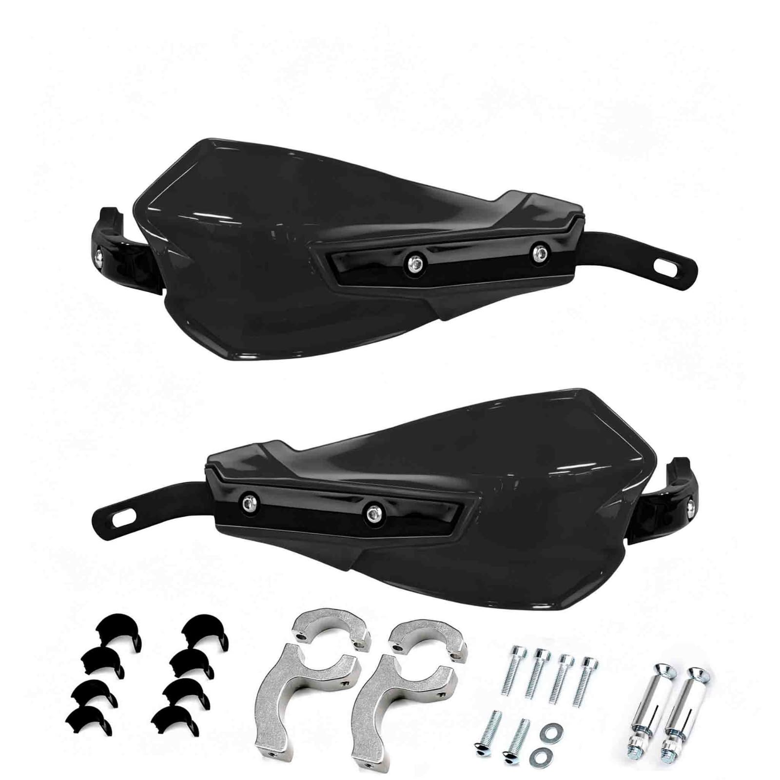 Protège-Mains Protège Guidon Pare-Mains Bouclier Guidon avec Compatibilité Universelle 22mm 28mm et Embouts Inclus Protection Contre Branches et, Noir