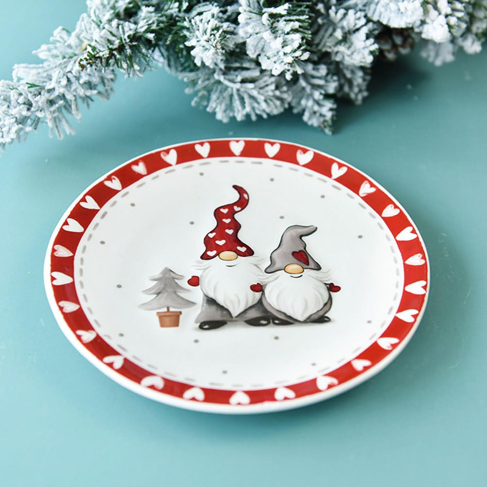 Cabilock Kuchenteller 2 Stück Fantastische Portion Weihnachten Vorspeise Salat Halter Stilvolle Dekorative Form GNOME Snacks Hochzeit Pasta Geschirr Kekse Ofen Desserts stück mit