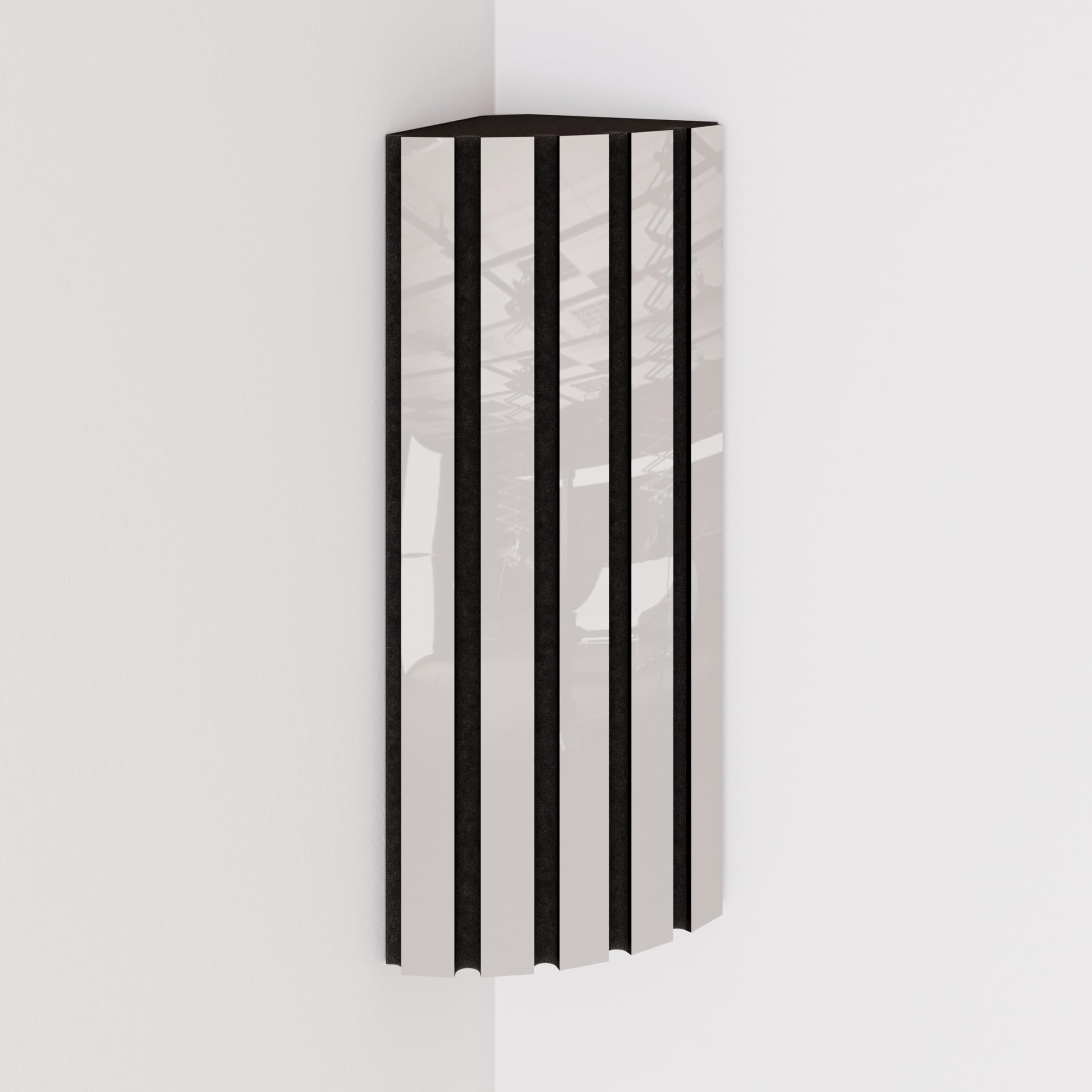 2er-Pack – Akustik-Eck-Bassfalle | Niederfrequenzabsorption für Studios und Theater | 50 x 23 x 14 cm | Schalldämmung, Absorption, Diffusion | Farbe:[x2 POLETRAP | Weiß glänzender Kunststoff]