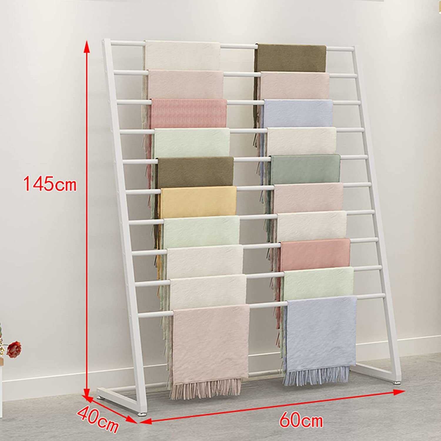 Supporto per sciarpe in metallo per organizzare i vestiti, espositore multifunzione per coperte, lenzuola, scialli, cinture, pantaloni, cravatte e altro ancora, scaffale e supporto commerciale