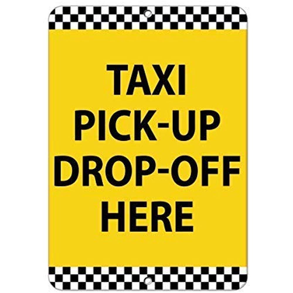 Biopracess Taxi Pick Up Drop Off Here Parking Sign Warning Tin Sign 8x12 inches