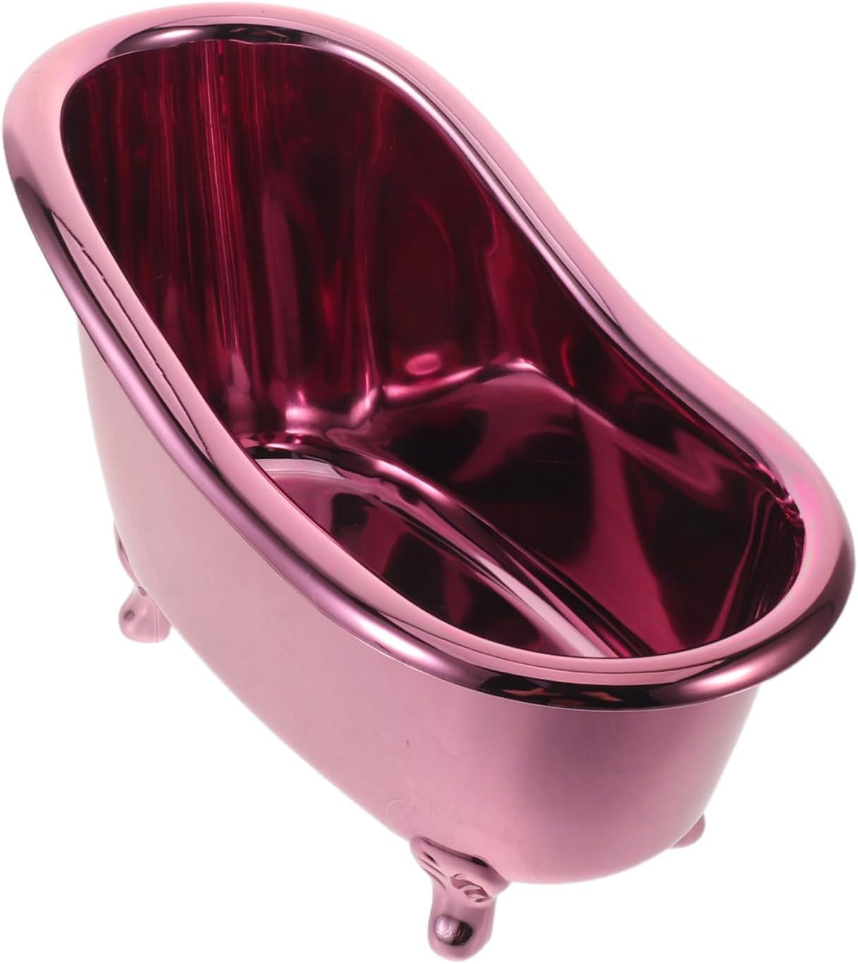 Mini Bathtub Sundries Storage Box, Sturdy Plastic Vanity Counter Organizer with Multi-functional Storage for Desk and Bathroom Use, Purple Cosmetic Holder