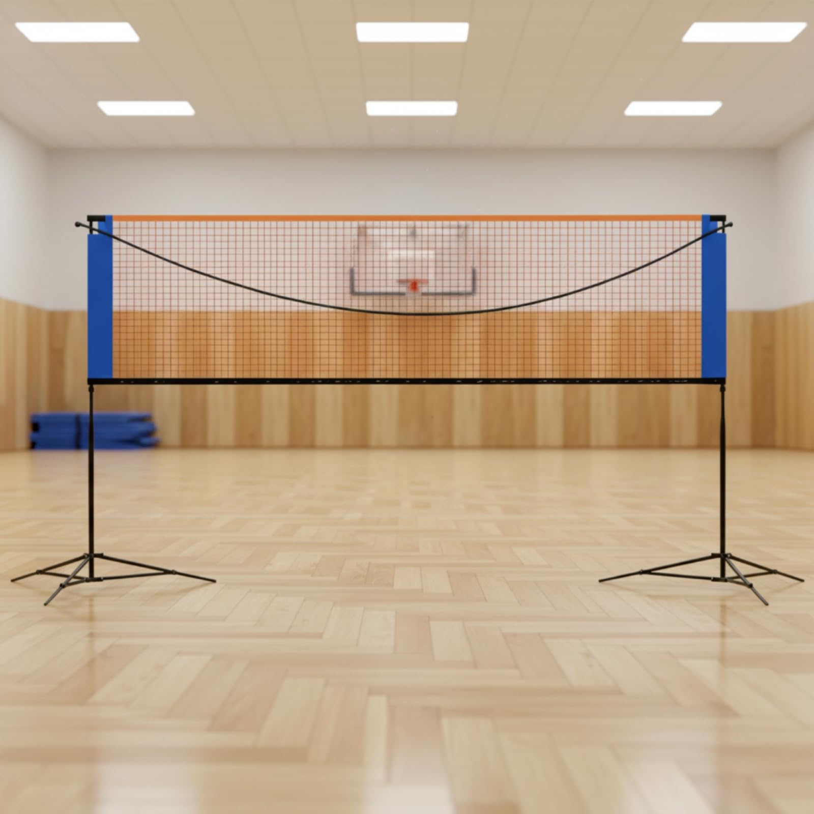 Qianly Rete da Badminton Tile Autonte Rete da Badminton con Durevole per Famiglie, Giardino, Palestra