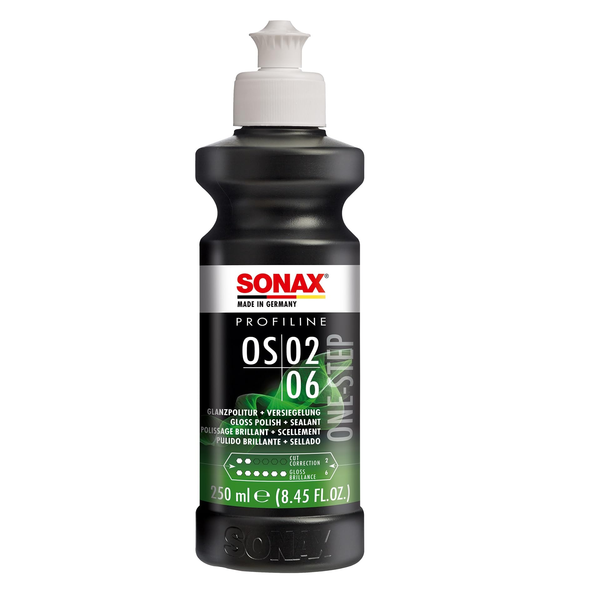 SONAX PROFILINE OS 02-06 (1 litr) łagodna politura All-in-One z szybkim uszczelnieniem do zastosowań ręcznych i maszynowych | nr art. 02473000
