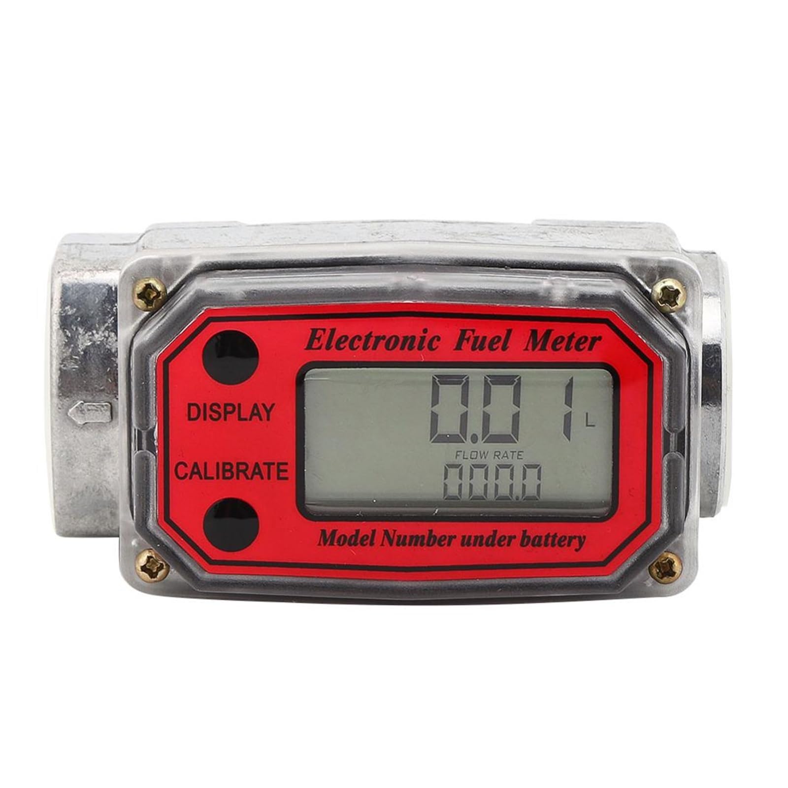 MKHJKIOII Digital Meter 15-120L Fuel Tester, NPT Indicator Sensor Counter For Measuring Gasoline Kerosene(Rosso)
