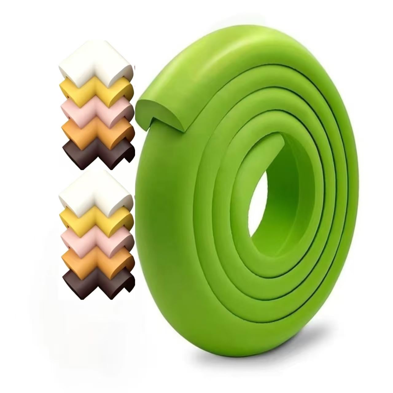 NBR Foam Edge Corner Protector Self Adhesive Anti Collision Safety Bumper Strip for Baby Furniture Table Cabinet Stair Window Guard(Green)