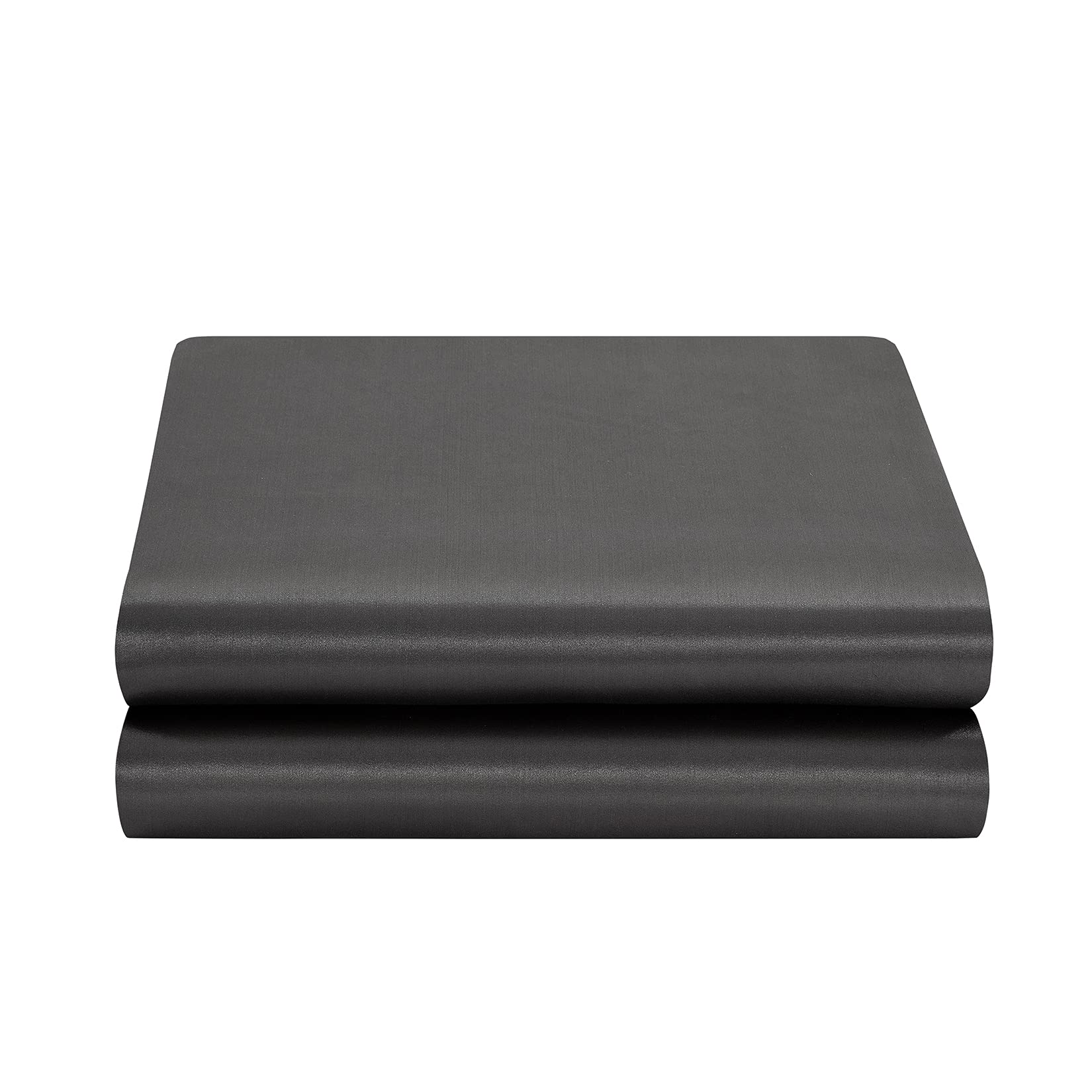 Satin Flat Sheet Only, Queen Flat Sheet, 1 - Piece Dark Grey Top Sheet, Extra Soft Silk Flat Bed Sheets Sold Separately Queen - Dark Grey