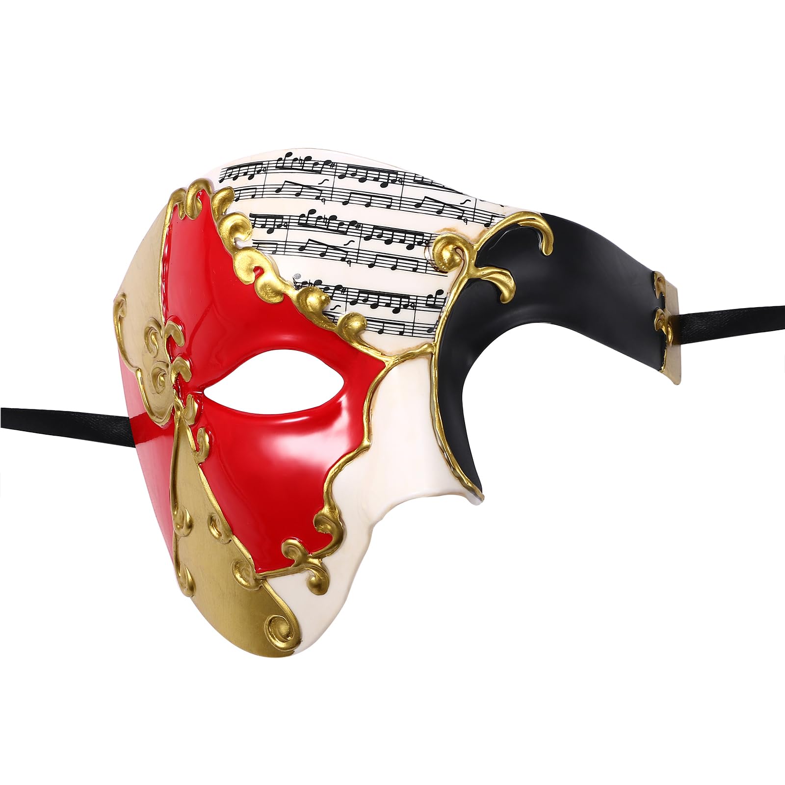 JewelryWe Masquerade Mask for Men Women Black