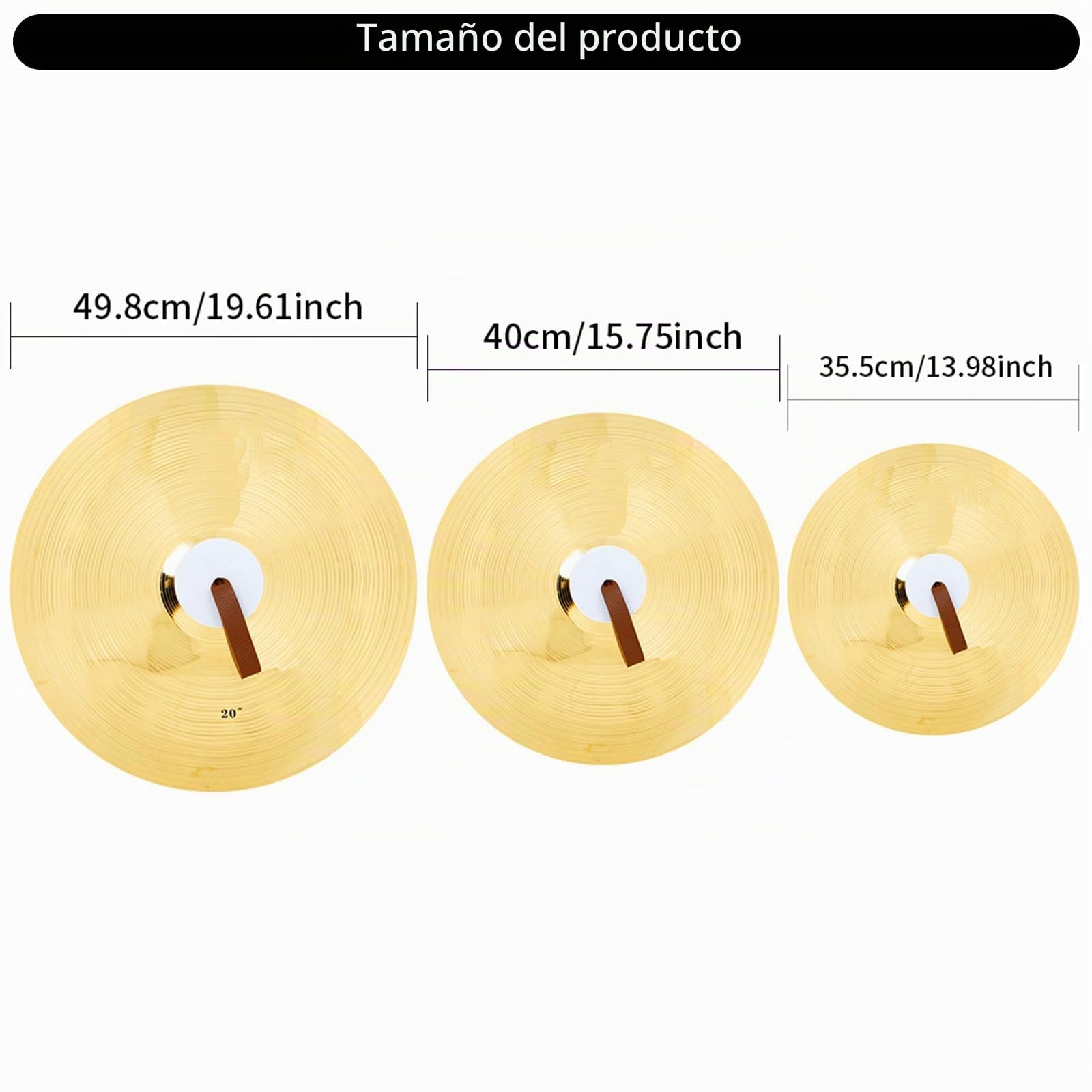 1 par de platillos de mano de 14/16/20 pulgadas para práctica, instrumento de percusión manual