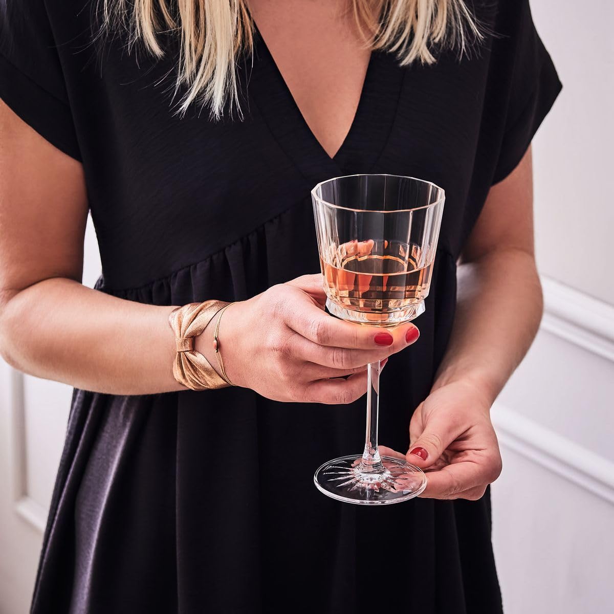 Cristal d'Arques - Kollektion Macassar - Weinglas 25cl, glänzend und sehr widerstandsfähig, 6 Stück - verstärkte Verpackung, für den Online-Verkauf geeignet. | Brillantes Kwarx-Glas, Weinkelche mit Stiel für die Verkostung, spülmaschinenfest, dauerhafter