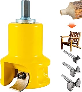 VEVOR Tenon Cutter, 1.5" / 38 mm Diameter, Premium Aluminum & Steel Log Furniture Cutter, with Dual Curved Blades & Button Screws Home Master Kit, Commercial Woodworking Tool for Home Beginner DIY