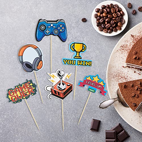 Gyufise 36Pcs Video Game Cupcake Toppers Game On Controllers Cupcake Picks Gamepad Cake Decorations For Game Theme Baby Shower Kids Boys Girls Birthday Anniversary Party Decorations Supplies #TOP2