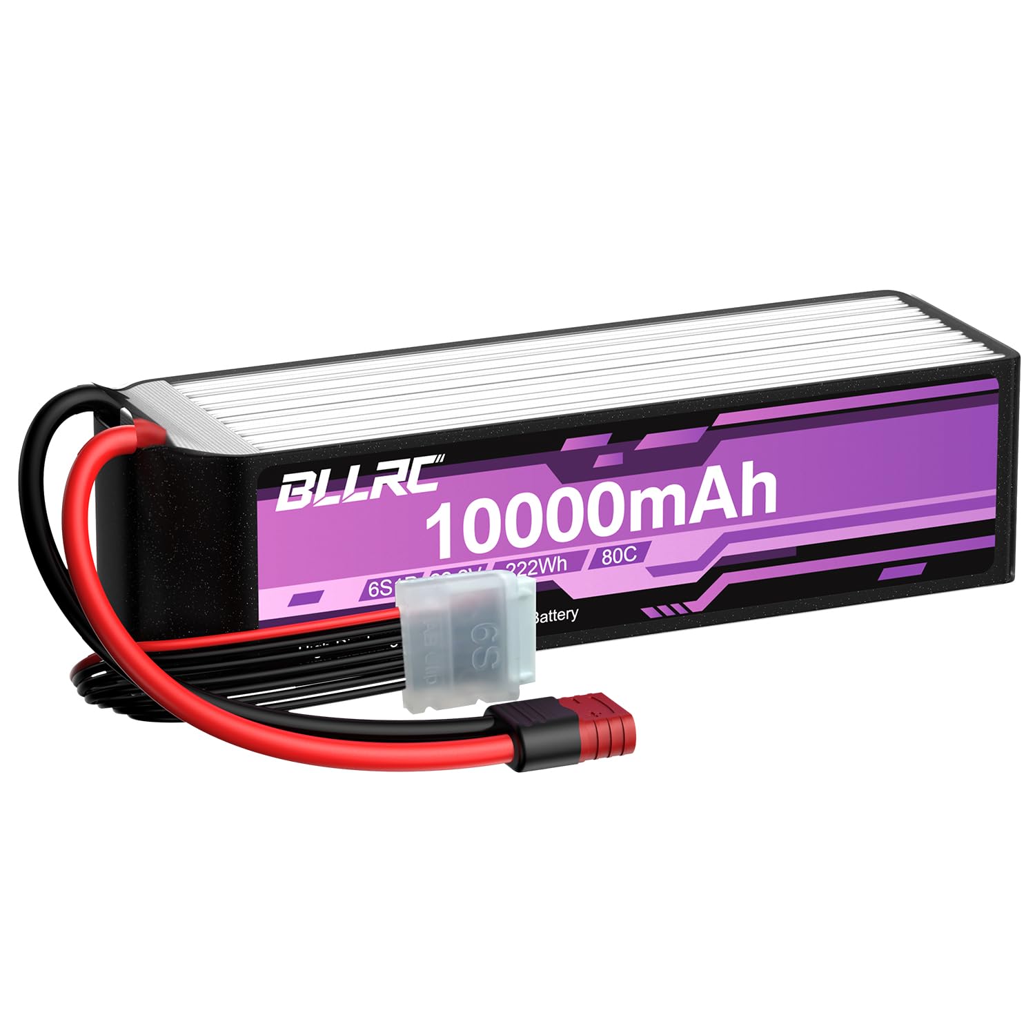 1PCS 22.2V 10000mAh 6S 80C Batería LiPo con Conector T para Camiones RC, todoterrenos, cuadricópteros, Drones fotográficos y helicópteros
