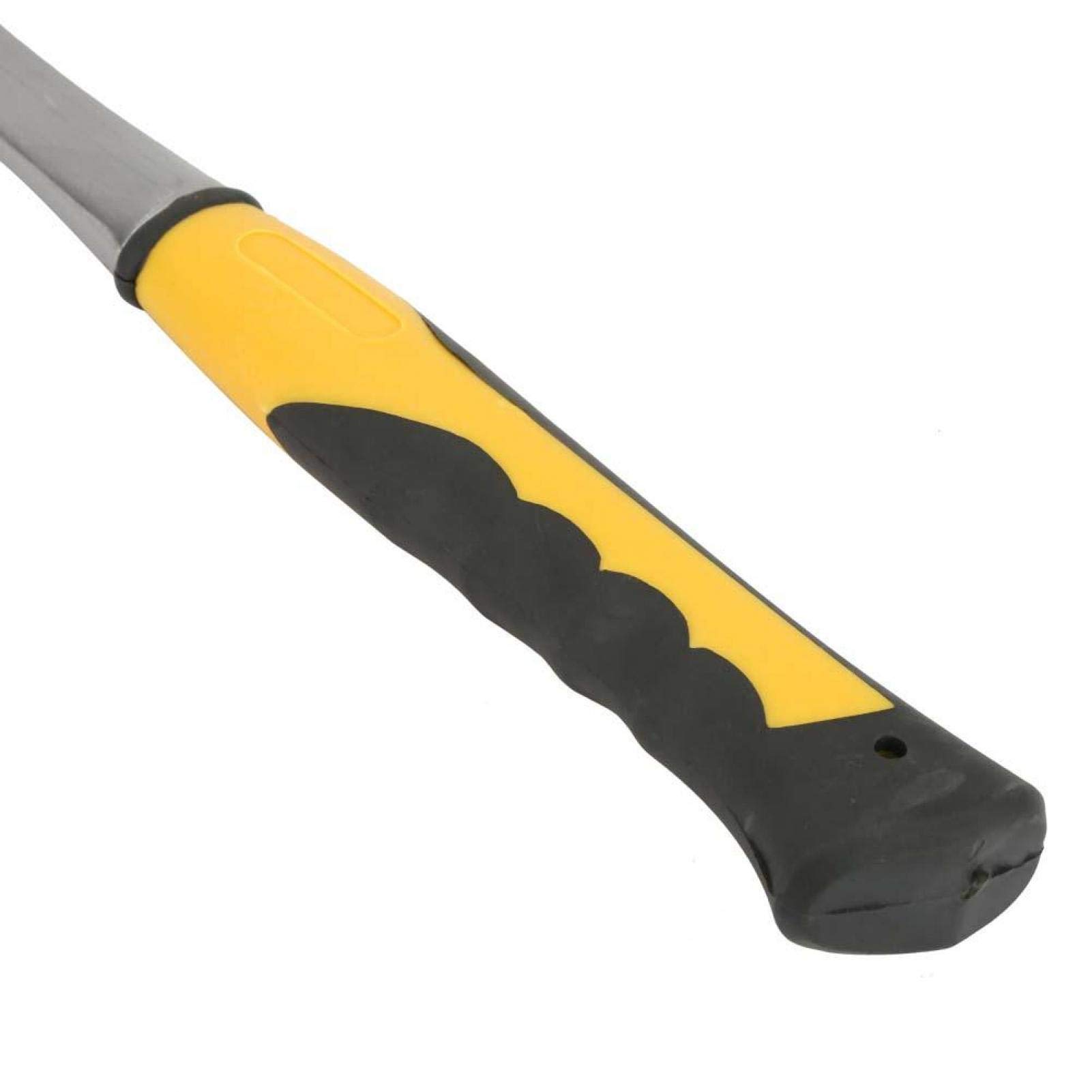 Martillo Geológico de Doble Cabeza Martillo de Exploración Martillo Puntiagudo de Cabeza Plana Empuñadura de Goma con Mango Amarillo, Superficie Pulida, 804-1028 G(L)