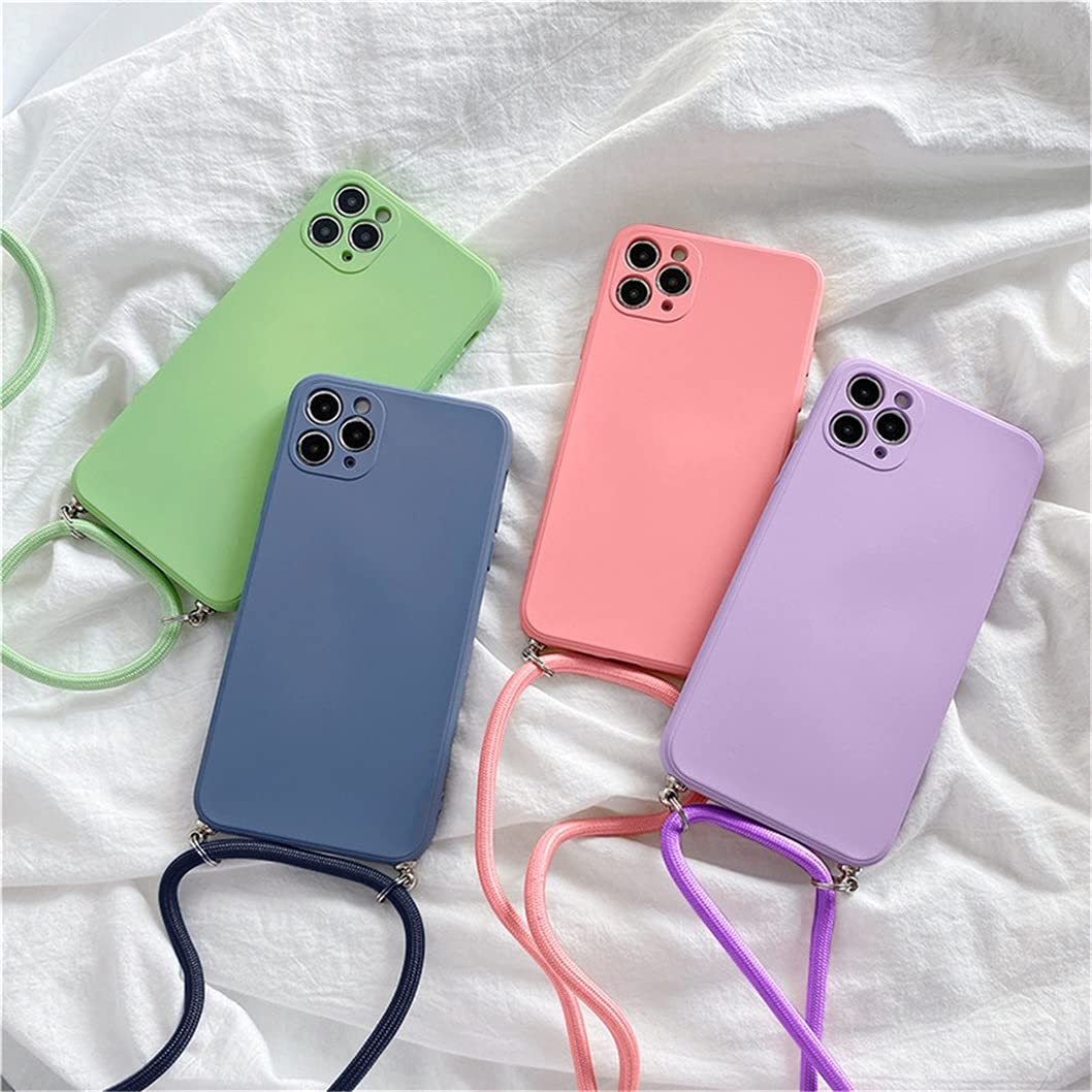 Hadwii Custodia per iPhone 12 Pro con cinturino viola glitter