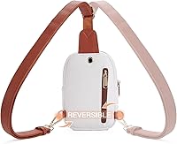 Vista 90 de Telena Riñonera pequeña para mujer, de cuero, cangureras, bolsa de pecho para mujer 3-camel marrón