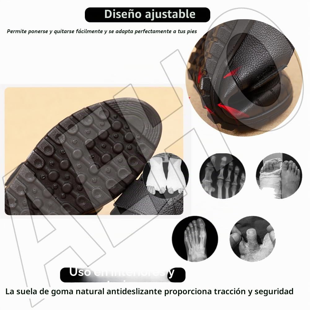 AEHO Zapatillas Cómodas Ancho Especial Cuero PU Zapatos Especiales para Juanetes de Mujer Zapatos sin cordones ortopédicos con colchón de aire,Negro,40/250mm