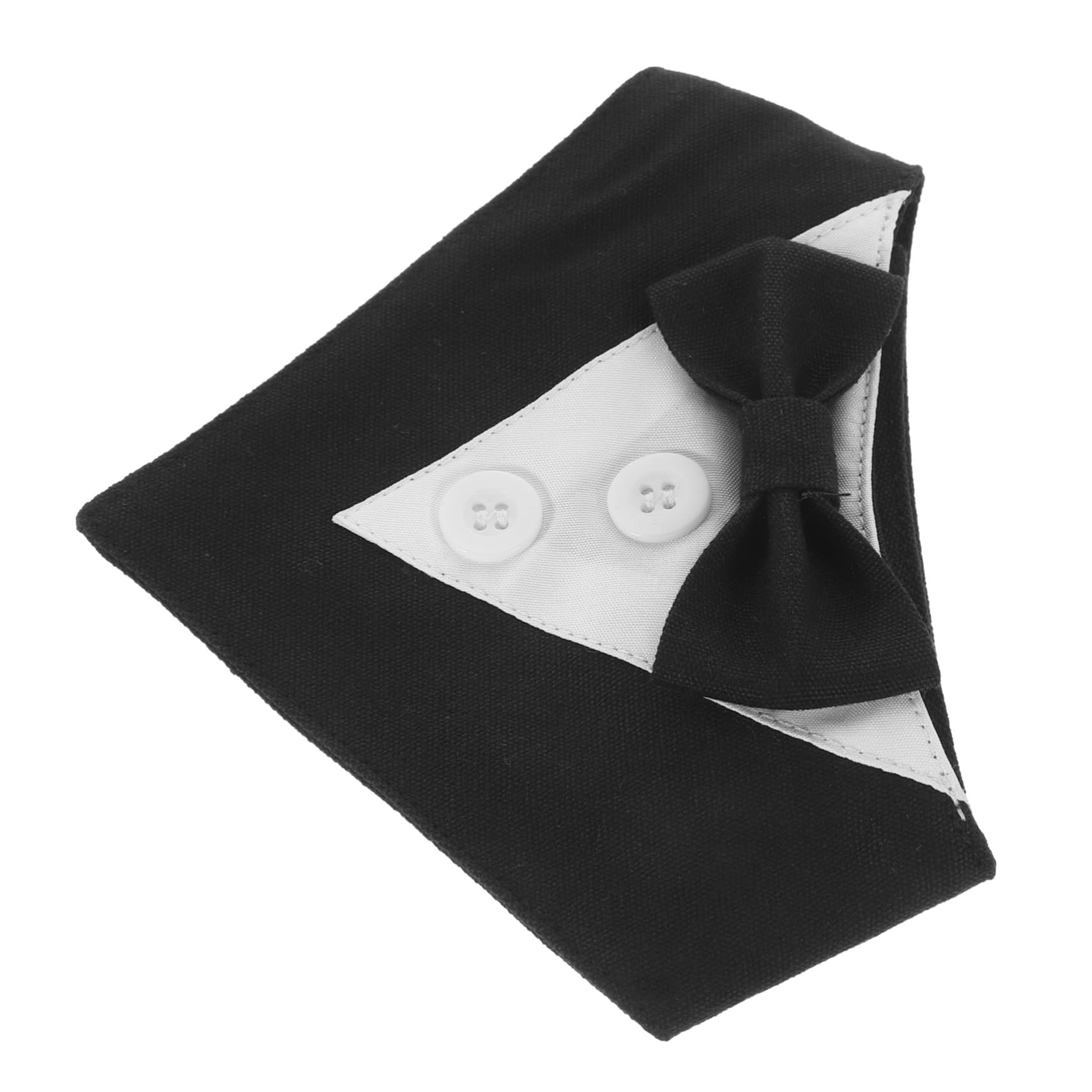 VICASKY 4 Pièces Collier de Costume Chien Bandana Formel avec Nœud Écharpe Salivaire Noire XS pour Mariage Fête Animaux