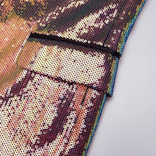 Men's Shiny Sequins Blazer Suit Jacket Stylish Tuxedo for Party,Wedding,Banquet,Prom3