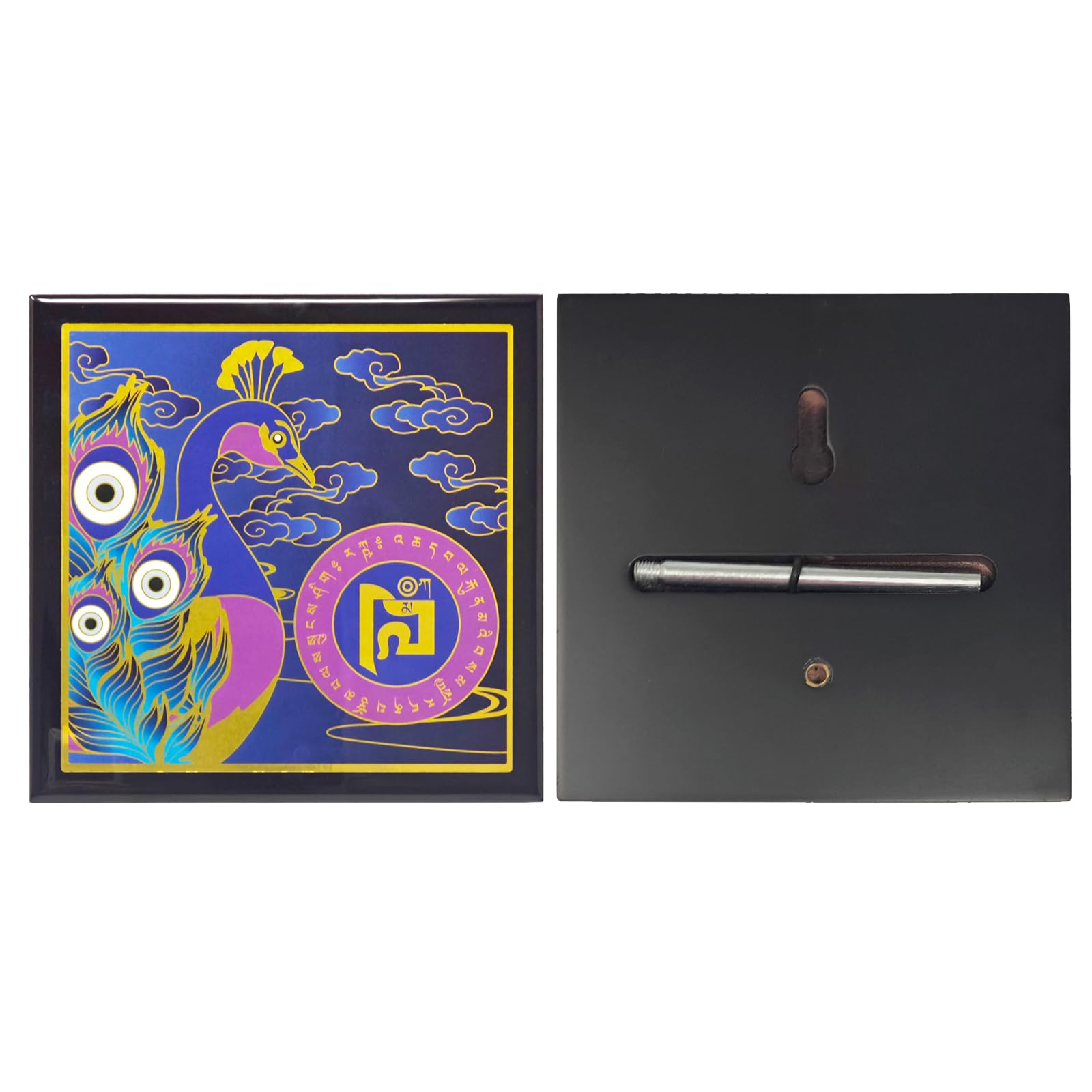 Décoration Maison et Bureau Feng Shui 2025 avec Plaque Paon W5580