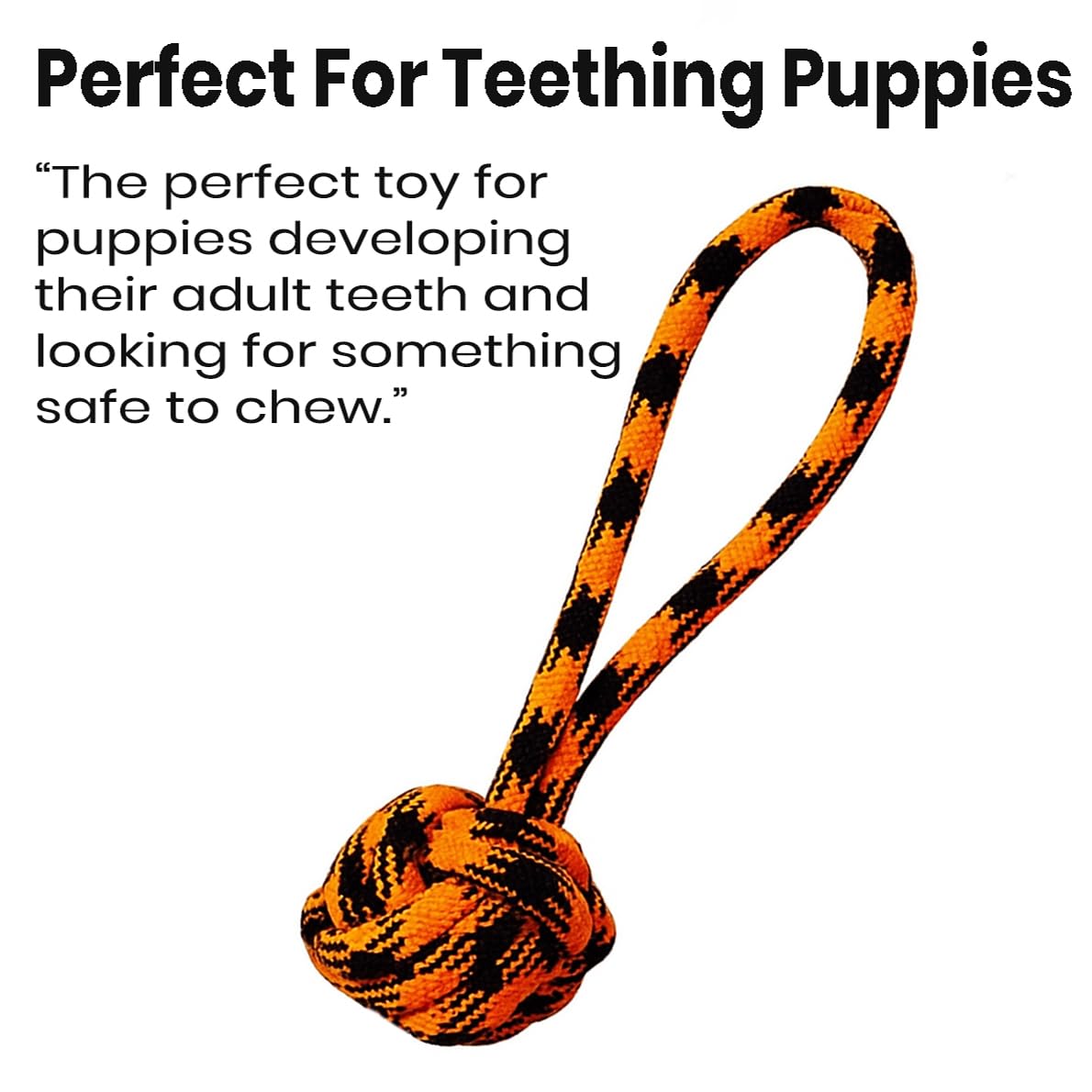 100% Natural Cotton Rope Dog Toys for Playing | Tug of War Chew Toys for Dogs | Durable Single Knot Dog Toy for Small Puppy | Non-Toxic Chew Toys for Puppies 3