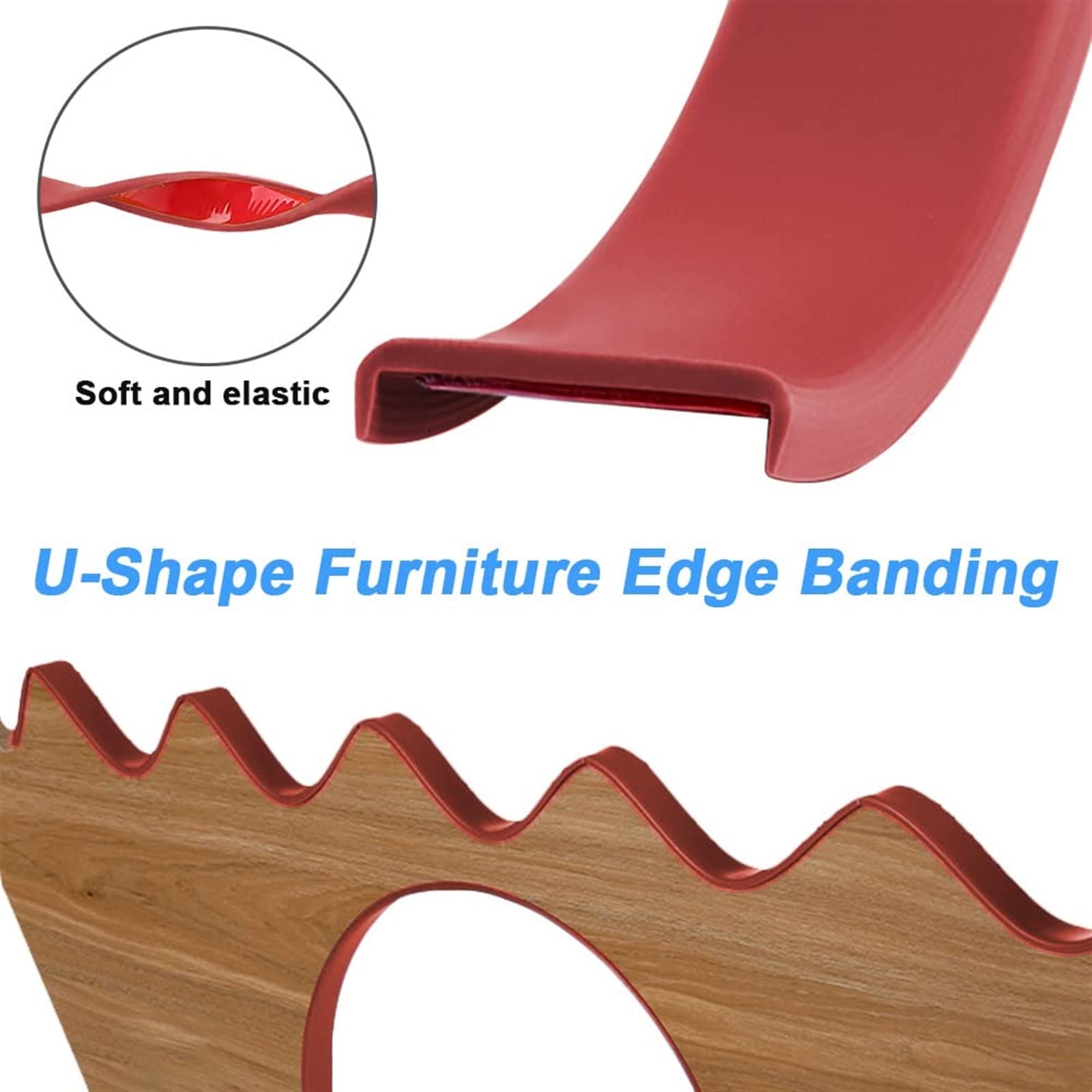 /118/9.8FT U Forma Autoadesivo Impiallacciatura Bordo Banding, Flessibile Mobili Bordo Trim, TPE Silicone Copertura Striscia Sigillante Pannello di Legno, Protezioni Angolari, per