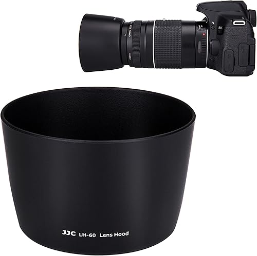 Miniatura 8 de Parasol reversible para Canon EF 2.953-11.811 in f4-5.6 III USM y EF-S 2.165-9.843 in f4-5.6 is II, sustituye a ET-60 en Canon EOS 5D Mark IV III 7D