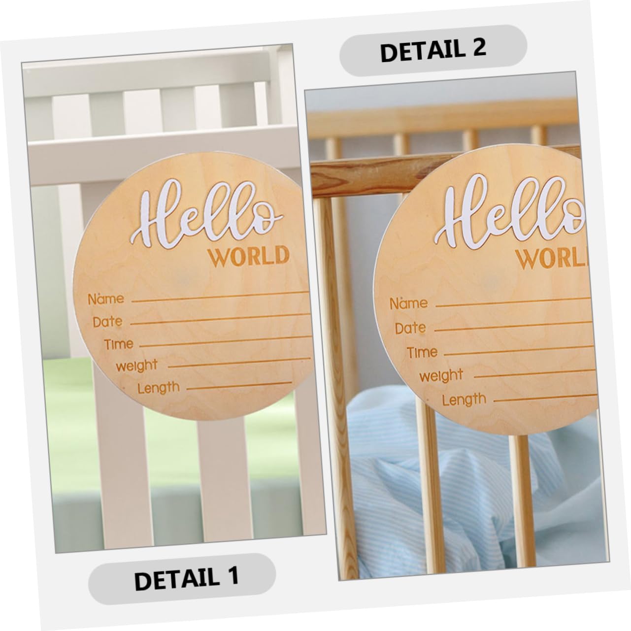 VICASKY Announcement Sign for Hospital Newborn Birth Announcement Wooden Name Sign