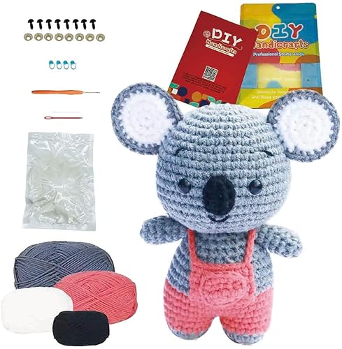 MENGSOOD Kit de ganchillo para principiantes, lindo kit de ganchillo Koala para principiantes, kit de ganchillo de animales de ganchillo para