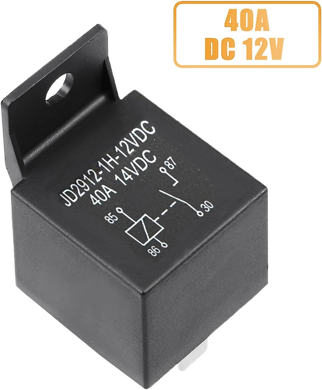 JD-1912 4 Pin DC 12V 40A Relay Truck Van Motorcycle Boat Multi-Purpose Automotive Relay Heavy Duty Standard Relay for Car Motor, Auto Universal Replacement Accessories