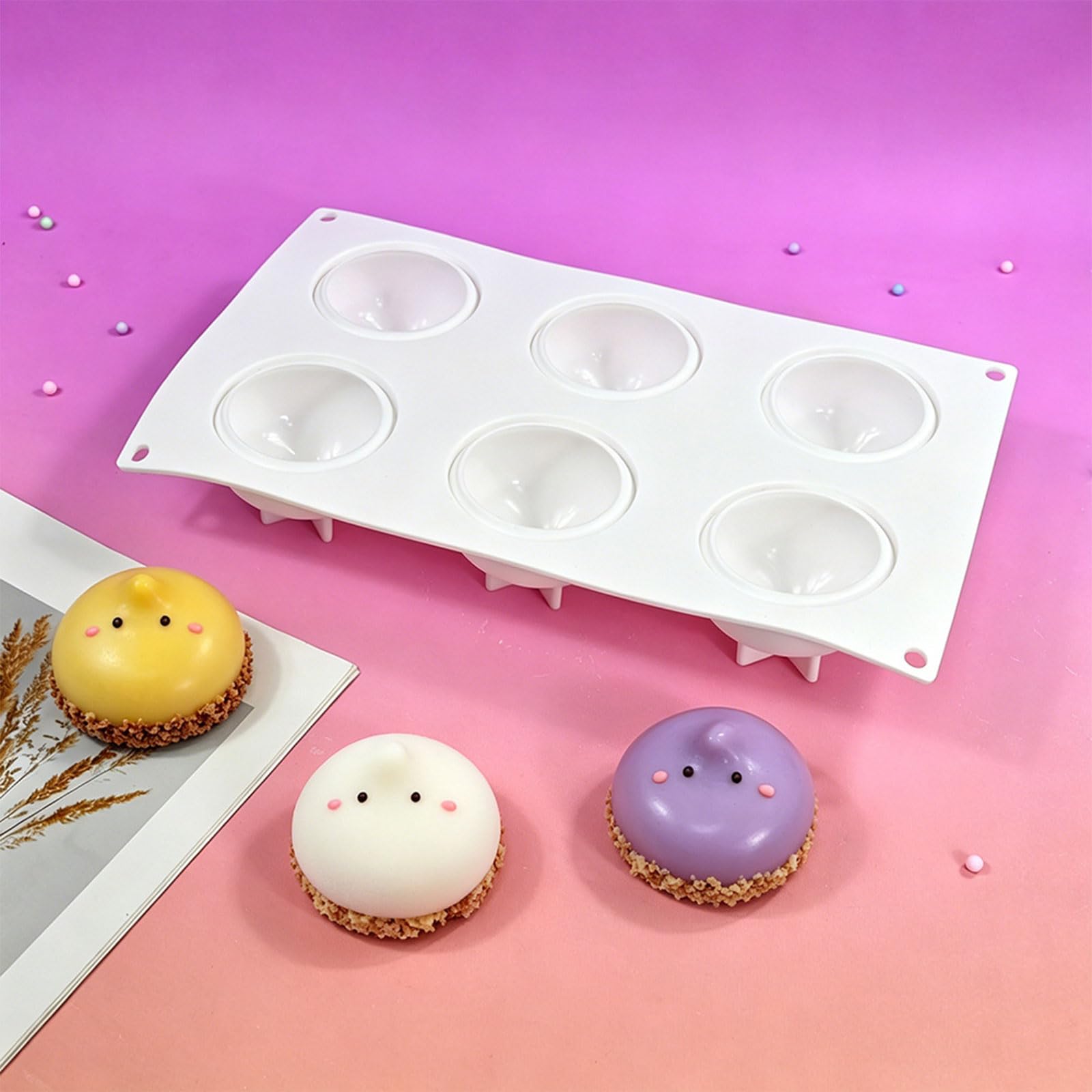 Moldes de silicona fantasmal con 6 cavidades para hornear chocolate para hornear profesionales y cocineros caseros iguales moldes de chocolate fantasmales