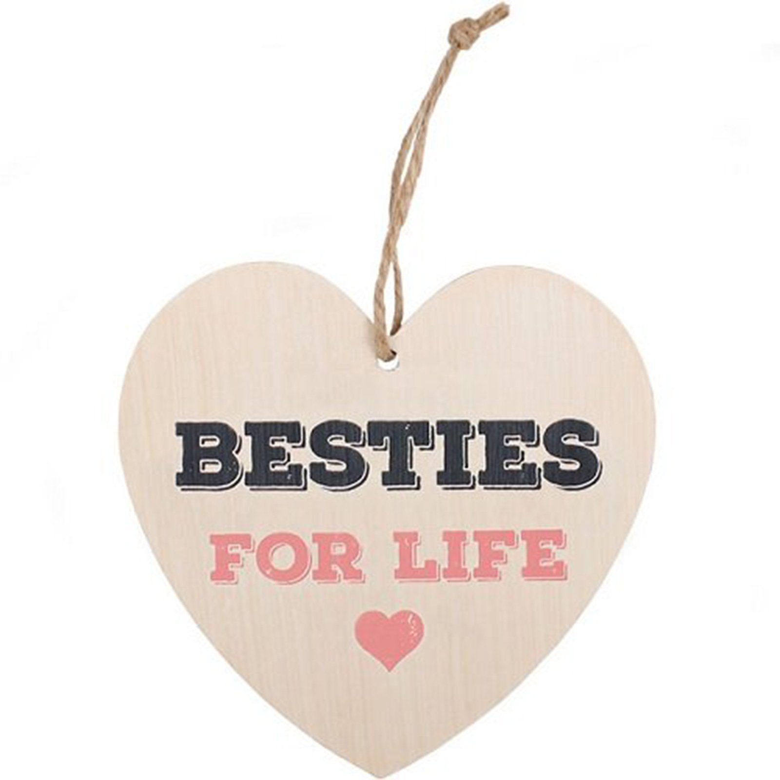Jones Home & Gift Wooden Shabby Chic Heart ' Besties For Life '