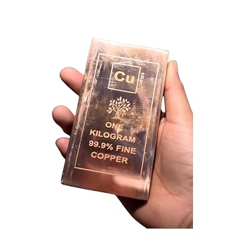Pure Copper Bar 1 KG (1000g) – Solid Raw Copper Ingot, High Purity Metal Block for Casting, Crafting, DIY, Electrical & Industrial Use