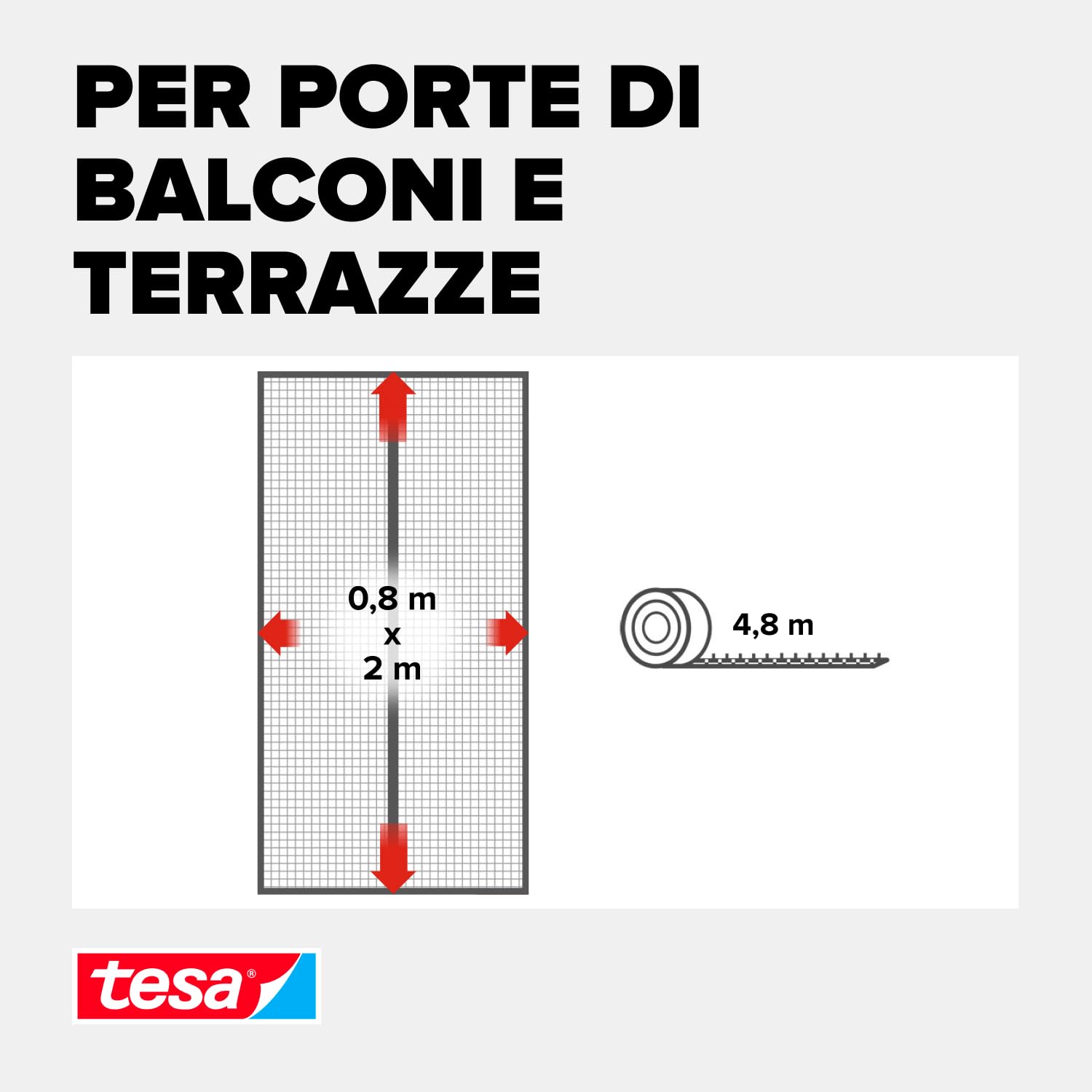 tesa INSECT STOP Magnetic Curtain - tenda magnetica autochiudente per porte balcone, senza fori - 200 x 80 cm