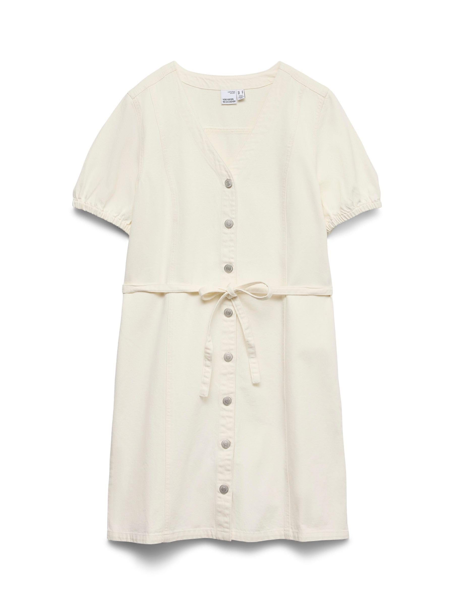 VERO MODA Female Denim Dress VMJANET Short Dress, Snow White, S