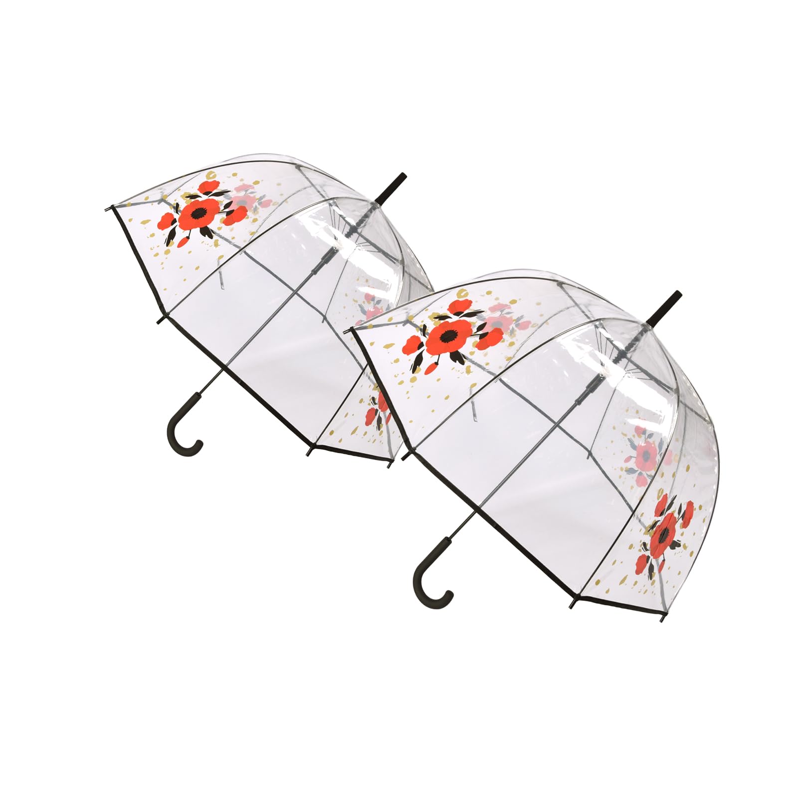 Sombrilla de cúpula transparente de alta calidad con acabado floral y mango ergonómico 8