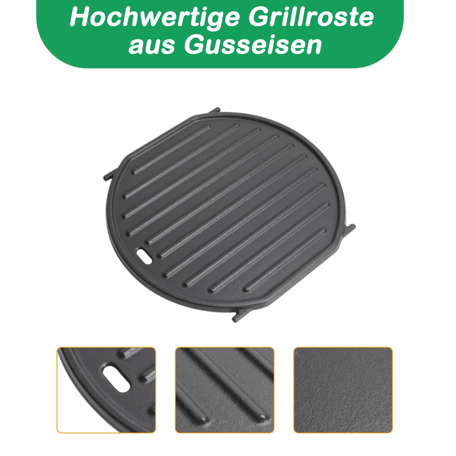 WELL GRILL Sear Grate Plaque de cuisson en fonte pour barbecue à gaz Weber Spirit II 210/310, GS4 Genesis II E-310 Series - Plaque réversible pour barbecue Weber Gourmet BBQ System 57 cm