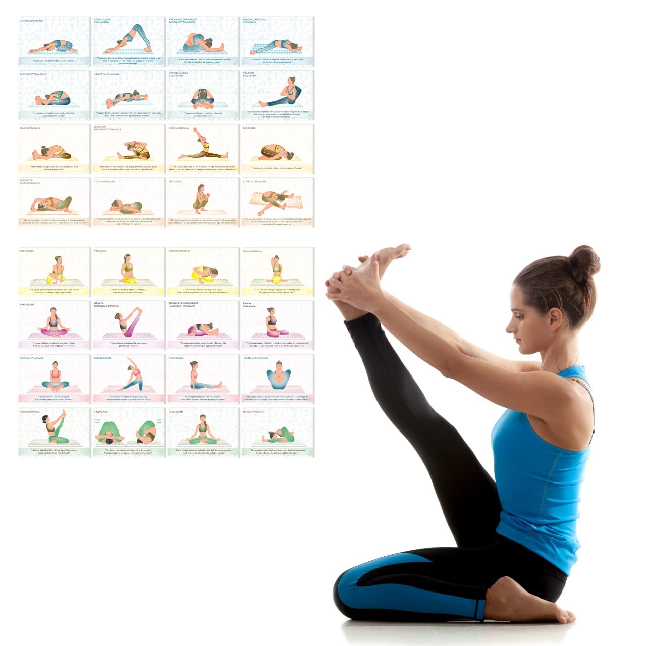 Yoga Cards Set - A5 Asana Charts -6