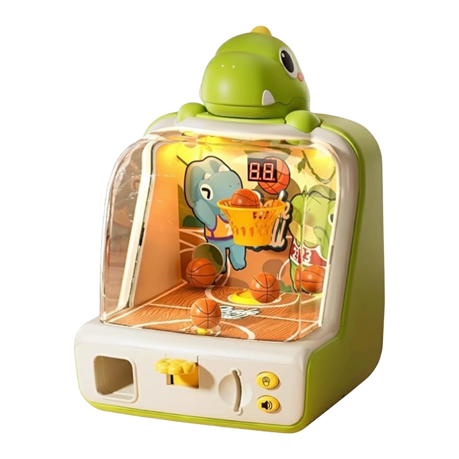 Fycakly Dinosaur Tabletop Basketball Game Electronic Machine with Score Display Mini& Indoor Sports for All Ages A Great 48