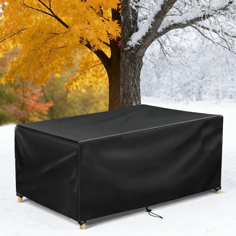 IUCUHE Garden Furniture Cover Waterproof Square 140x70x110/Length x Width x Heigh Patio Outdoor Table Cover,Anti UV/Tear 420D Oxford Fabric Rectangular,Heavy Duty Cube Patio furniture covers