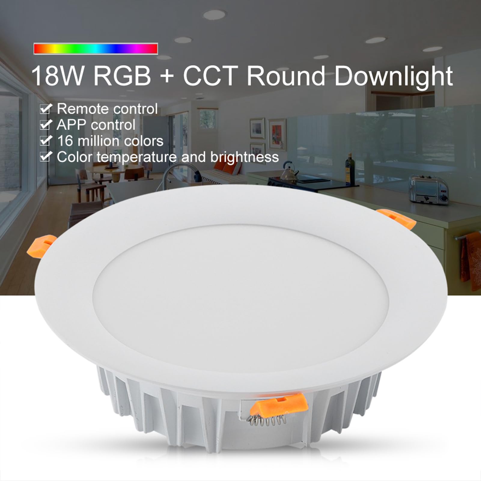 Downlight LED, Control Remoto, Color RGB Cambiable