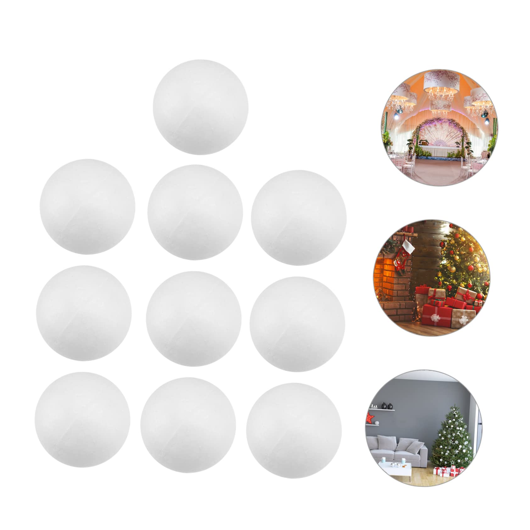 DOITOOL 10 Palline di Schiuma Artigianali Palline di Schiuma Grandi Sfere di Polistirolo Natalizie Piccole Sfere di Schiuma Artigianali Ornamenti Rotondi Decorazioni Decorative