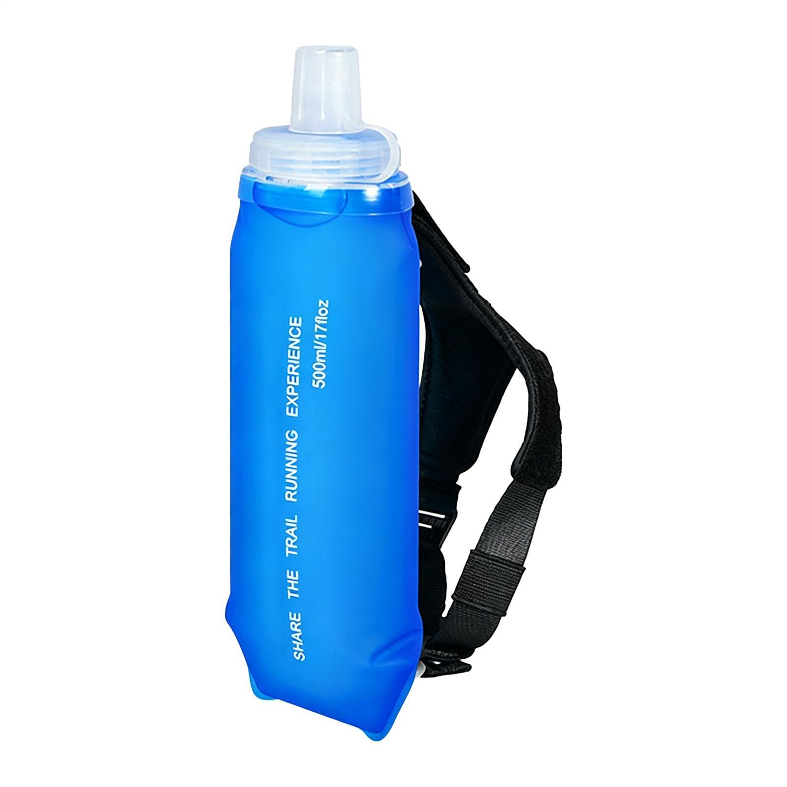 Botella de agua para correr de hidratación suave y botella deportiva plegable 500ml