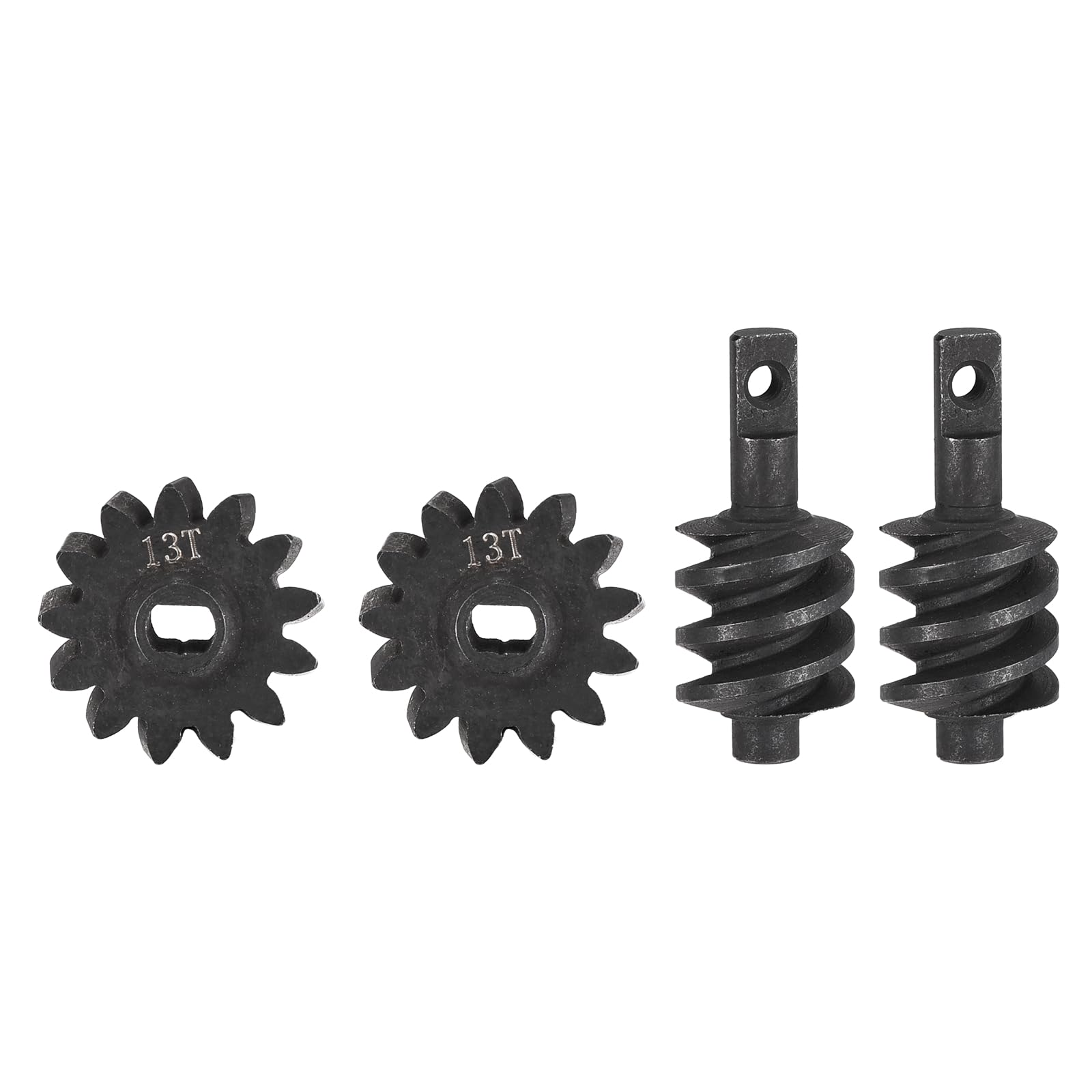 MECCANIXITY Juego de 2 diferenciales de eje de acero endurecido, piezas de actualización de engranajes de acero 12T/13T para vehículos RC, camión, pieza de automóvil, color negro